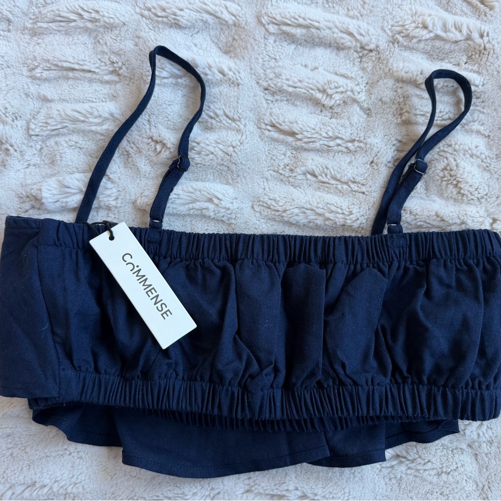 Commense Ruffled Cami Top and Wide-Leg Pants set in Blue - Size Small - Picture 6 of 10
